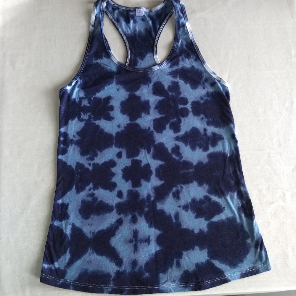Navy blue tie dye racerback tank